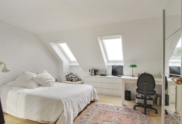 White-Nordic-attic-and-bedding